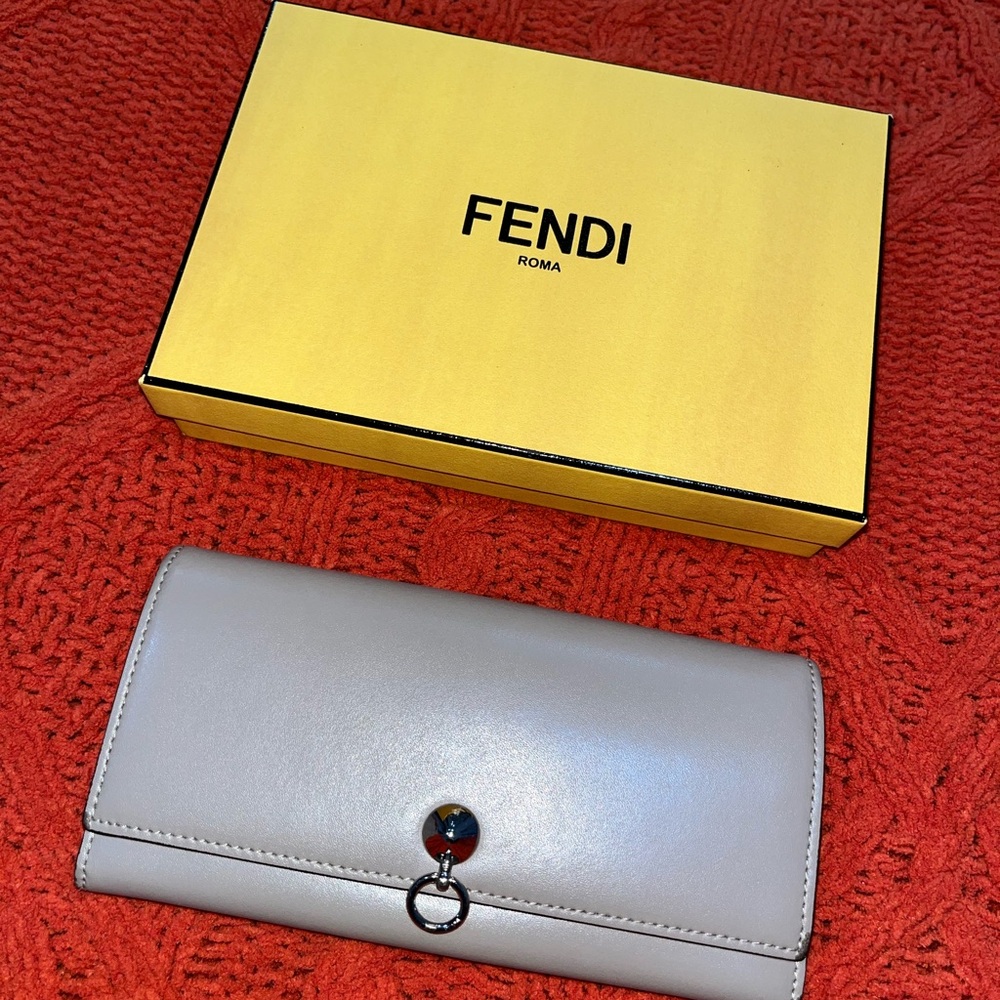 Fendi By The Way Continental Leather Wallet